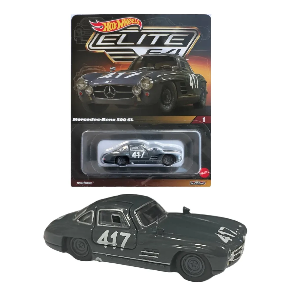 

HOT WHEELS Elite 64 коллекция Mercedes-Benz 300 SL графит серый с возможностью открывания и закрывания дверей автомобиль детские игрушки