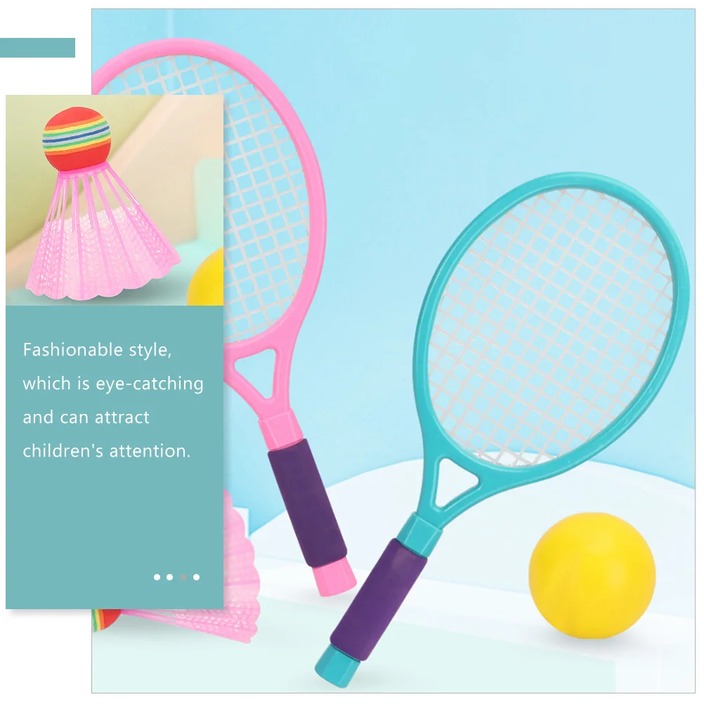 Tennis Racket Tennis Racket Set Tennis Badminton Racket Plastic Bracket Rackets Ball Children Parent-Child Outdoor Badminton Rackets Toys