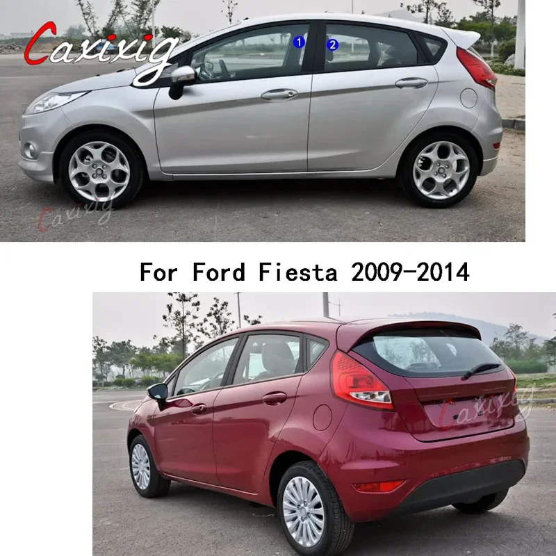Car Pc Materiale Pilastro Post Copertura Porta Trim Finestra Modanatura Piastra Adesiva 4 Pezzi Per Ford Fiesta 2009 2010 2011 2012 2013 2014
