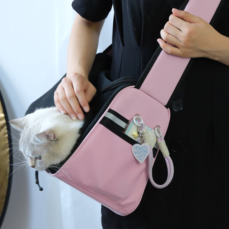 Diagonal shoulder mesh cat outcrop casual camping cat bag