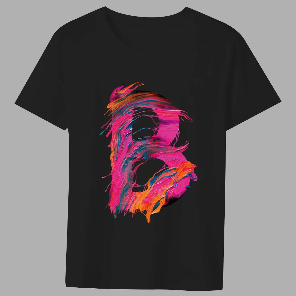 

Colorful 26 English Alphabet Print Women T Shirt Short Sleeve O Neck Loose Women Tshirt Ladies Tee Shirt Tops Camisetas Mujer