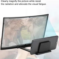 3D Phone Screen Magnifier for Smartphones Foldable Stand Adjustable Zoom Flip Phone Magnifier for Movie/Video/Gaming Devices 4