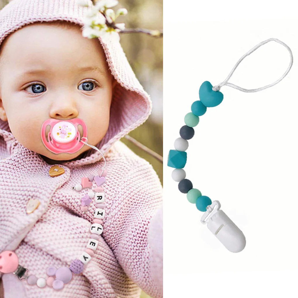 Baby Pacifier Clip Soother Chains Girls Silicone Teething Relief Beads