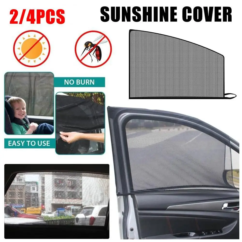 

2/4PCS Car SUV Sunshade Covers Mosquito Net Screen Window Mesh Universal Visor Auto Car Mounted Insect Prevention Accessories