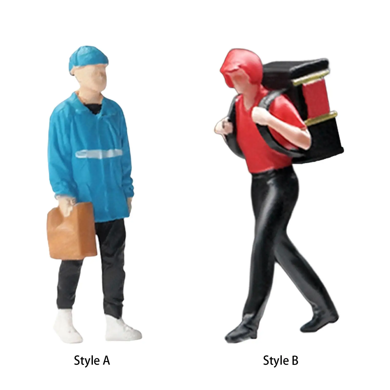

1:64 People Figures Resin DIY Crafts Hand Painted Mini Deliveryman for DIY Scene Dollhouse Diorama Photography Props Ornament