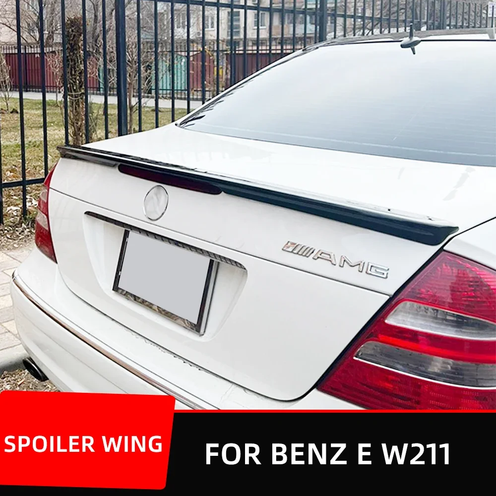 

For Mercedes Benz E Class W211 E180 E200 E260 E300 E320 Sedan 4 Door Carbon Fiber ABS Rear Trunk Lid Car Spoiler Wings Exterior