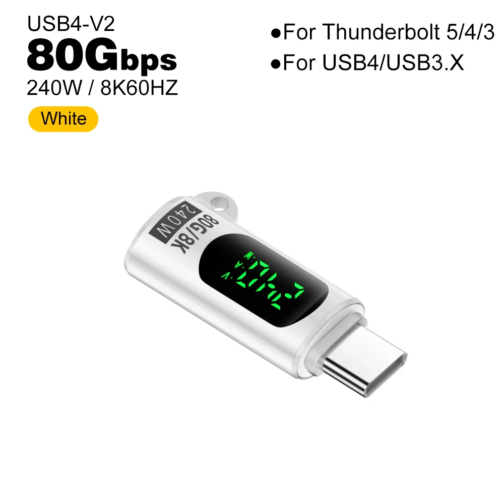 High-Speed USB4 Type-C Adapter with Digital Display – USB-C to USB-C OTG, 240W, 8K