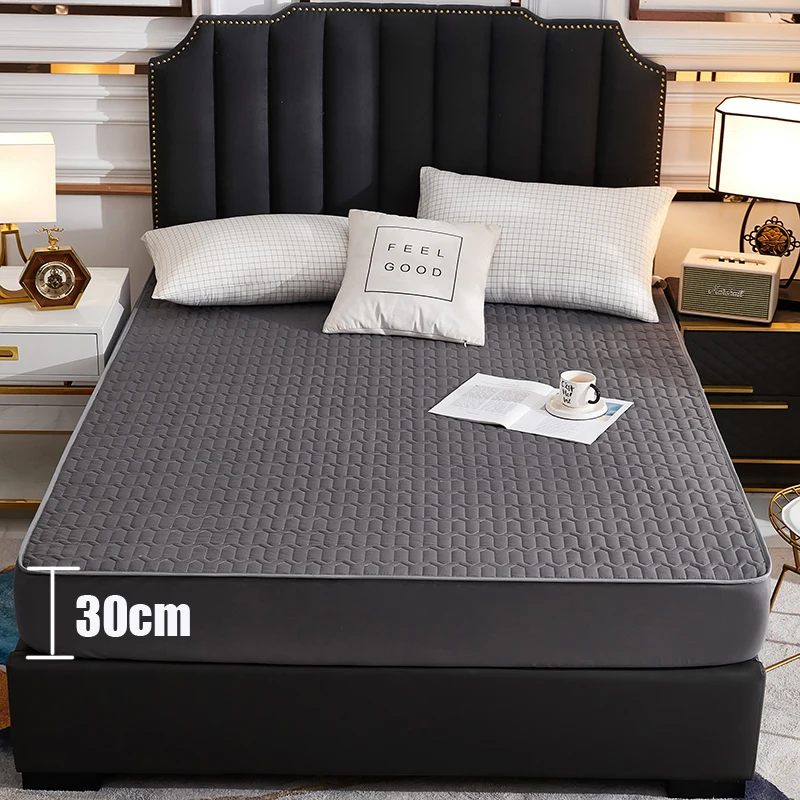 Waterproof Latex Mattress Pad Protector Skin-Friendly Breathable Fitted Sheet Bed Cover Mattress Cover 150x200 160x200 200x200