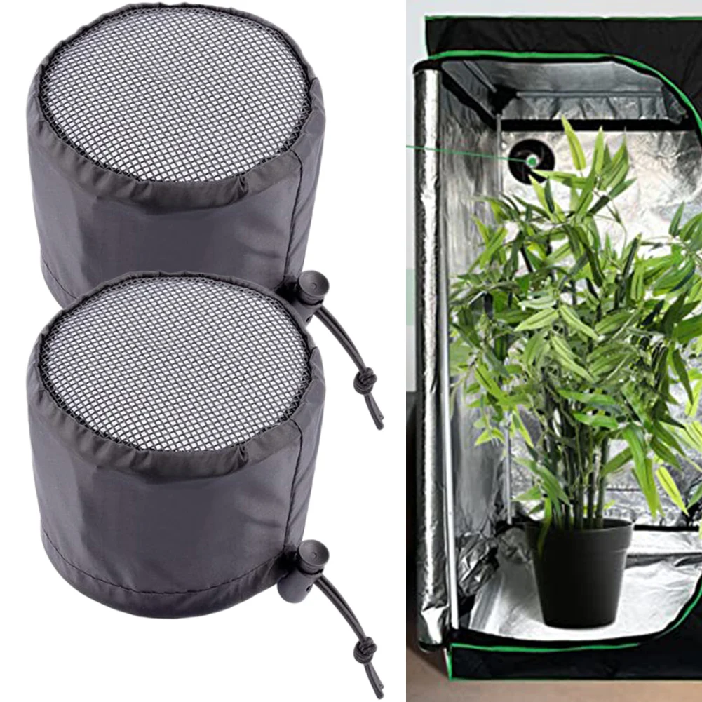 Grow Tents Duct Filter Vent Cover With Elastic Band Fixed Buckle Greenhouse Insect Proof Ventilation Covers 2Pcs For Plants Grow Tent Vent Cover