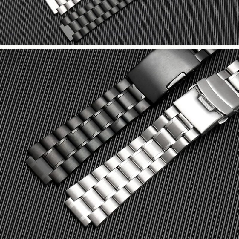 Premium Solid Stainless Steel Watch Band Strap for Men - Enhanced Metal Watchband Design