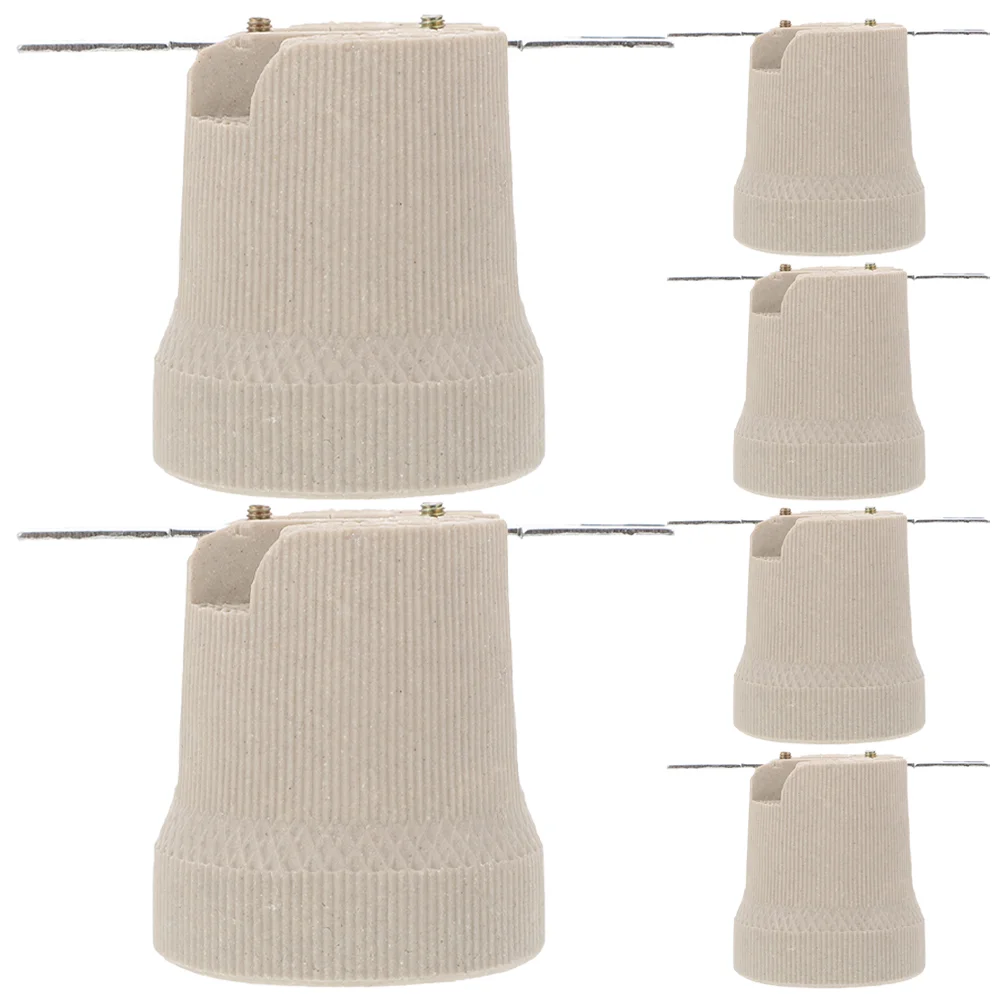 

6 Pcs E27 Ceramic Lamp Holder Universal Socket Candelabra Screw Universal Socket Replacement Parts