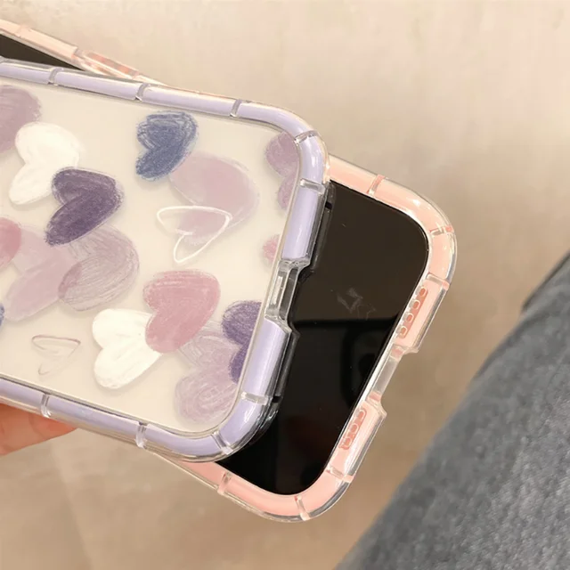 Echome Iphone 14 Pro Case Aranyos Love Heart Night Fluoreszcencia Sokkoló Telefon Tok Átlátszó Puha Szilikon Hátlap - Image 3