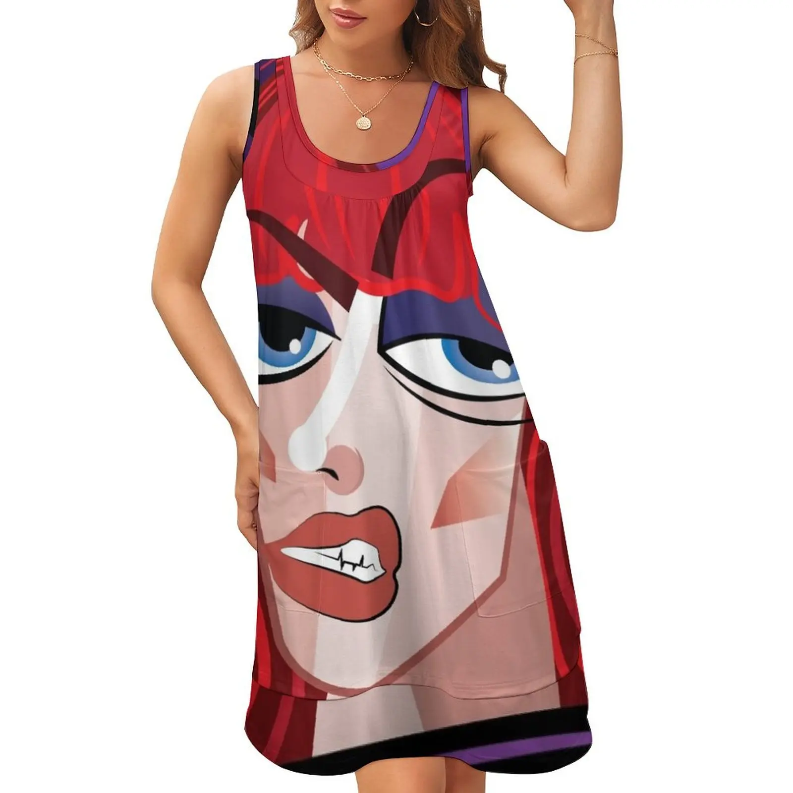 

Miss Coco Peru by Raziel - Attitude Sleeveless U-Neck Fake Two Piece Dress cocktail dresses women party dresses