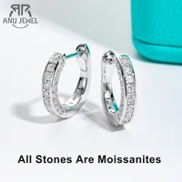 AnuJewel 0.56cttw Luxury Moissanite Ear Hoop Earrings 925 Sterling Silver Earring For Woman Wedding Engagement Jewelry Wholesale 1