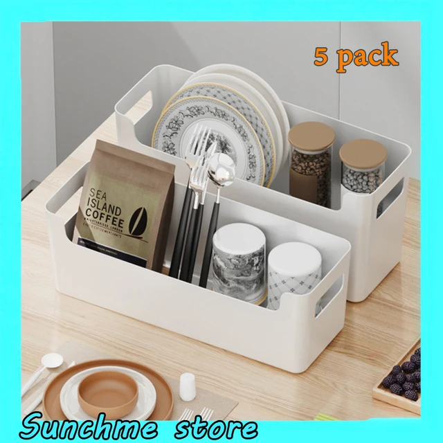 กล่องจัดระเบียบติดตู้แบบมีกาวติดผนังและแบบตั้งโต๊ะอเนกประสงค์สำหรับห้องครัว ไม่ต้องเจาะ ตะกร้าแขวนสำหรับเก็บของ 1