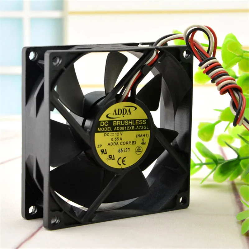 ADDA AD0812XB-A73GL    ð ǳ, DC 12V 0.55A, 7.92W, 4000RPM, 8cm 8025, 80x80x25mm
