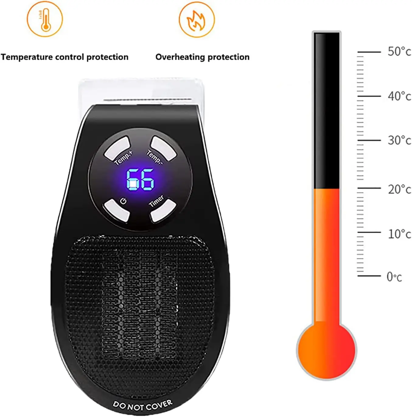 Space Heater AUZKIN Oscillating Indoor Personal Heater, Safe