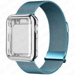 Premium Metal Milanese Loop Watch Band with Magnetic Closure - Elegant Adjustable Strap for 42mm Series 3 2 1 (Sky blue 24)