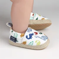 Baby Boy Girl Shoes Dinosaur Print Closed Toe Walking Shoes Casual Slip On Shoes for Spring Fall 2