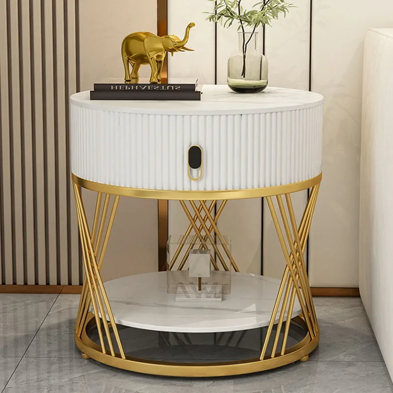 

Metal Luxury Side Table Bedroom Modern Minimalist Japanese Coffee Tables Living Room White Storage Table Basse Home Furniture