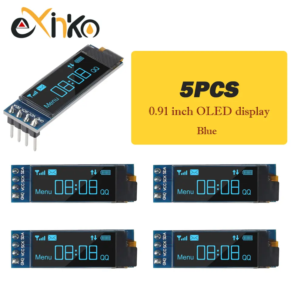1-10pcs 0.91 inch OLED Display Module White/Blue OLED 128X32 LCD LED Display SSD1306 12832 0.91 IIC I2C Communicate for Arduino image 9