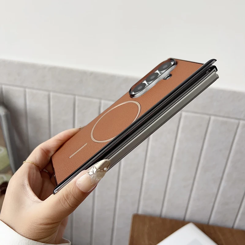 Premium Magnetic PU Leather Dropproof Case with Anti-Fingerprint Folding Cover for Samsung Galaxy Z Fold Series