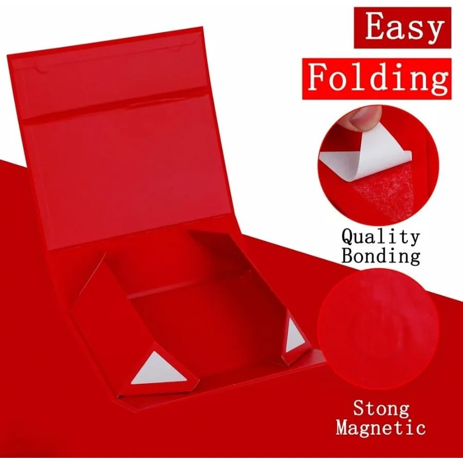 Extra Large Red Gift Box 17x14.5x6 inch Luxury Gift Box for Presents with Magnetic Closure Lid Collapsible Ideal for Birthday a