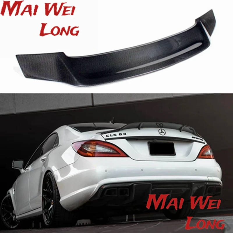 

For Mercedes Benz CLS Class W218 CLS 260 300 350 400 CLS63 AMG Spoiler Carbon Fiber Rear Trunk Spoiler Wing R Style 2011 - 2016