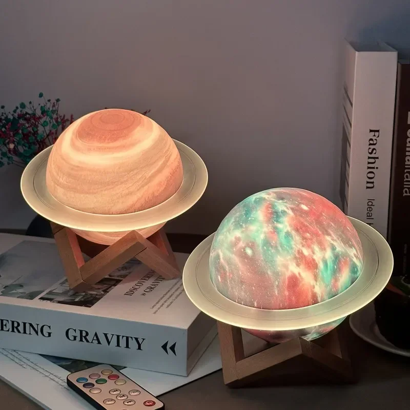 Saturn Ring Bluetooth Speaker Planet Light Desktop Night Light Creative Decoration Birthday Gift Subwoofer Portable Sound System