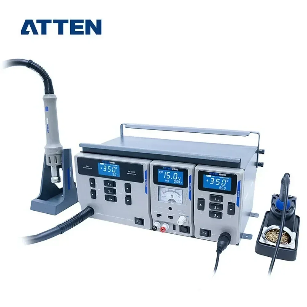 ATTEN MS-300 3 IN 1 Combination Hot Air Gun Desoldering Rework Station DC Power Supply Maintenance System 3