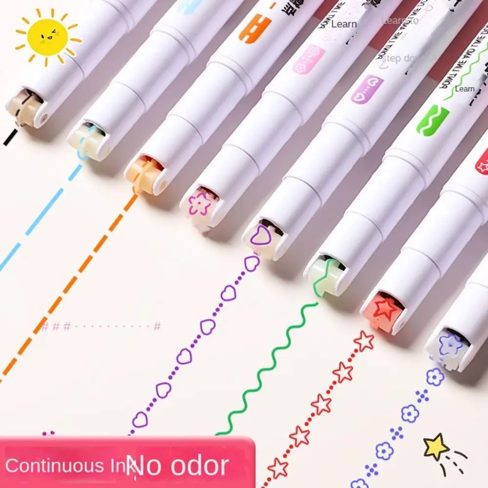 

Kawaii Flowers Line Shaped Highlighter Pens Roller Tip Curve Liner Marker For Writing Journaling Drawing Marker Pen Stationery