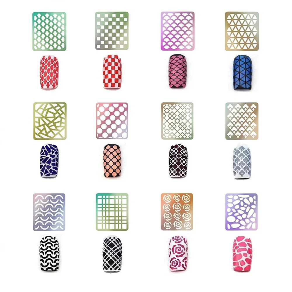 Laser Nail Vinyls - Hollow Nail Stencil Stickers, Transfer Guide Template for Heart, Star, Fish Nail Art Decals and Decorations 3