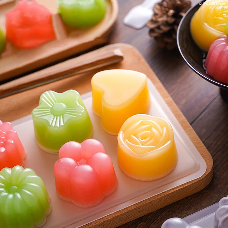DIY 초콜릿 캔디 젤리 디저트 얼음 트레이 만들기, 8 홀 멀티 모양 비누 실리콘 몰드, 비누 공예, 손 선물 만들기