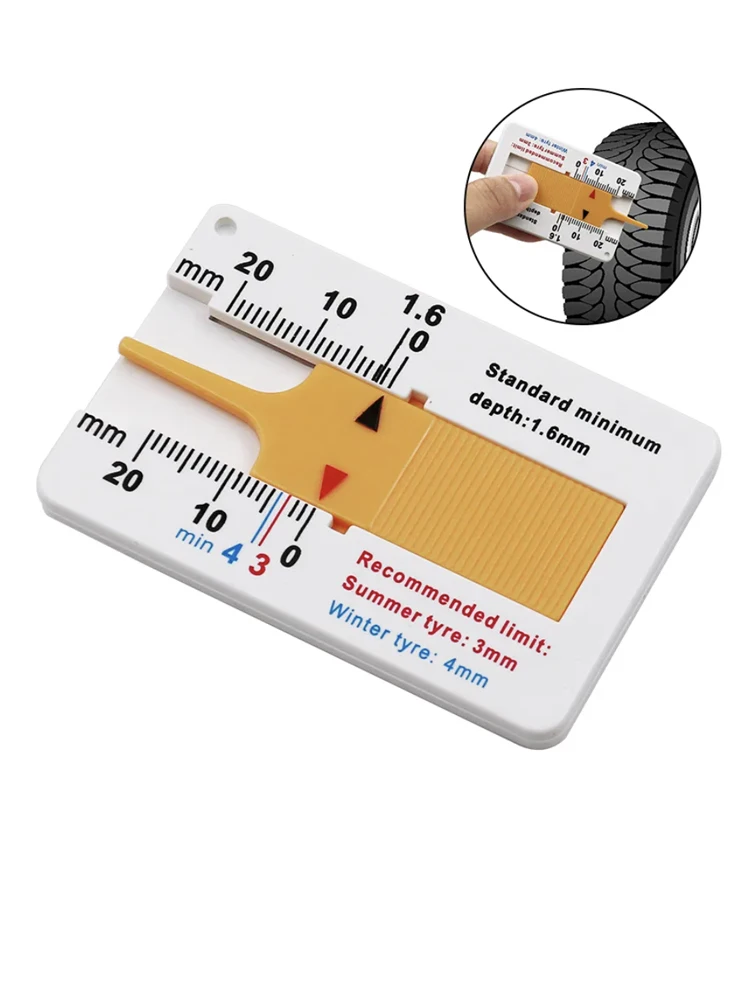 מד עומק צמיגים לרכב אוטומטי בגודל 0-20 מילימטר, מד עומק צמיגים לאופנוע, טריילר, ואן, כלי מדידה