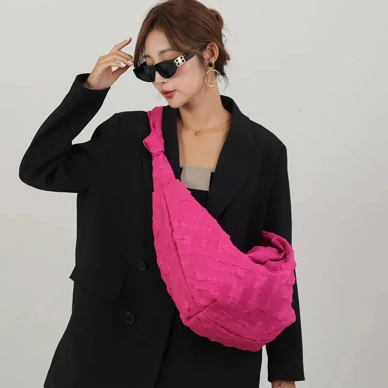 Casual Hobos Crossbody Bags Knotted Ruched Rubble Women Shoulder Bag Large Capacity Tote Female Purses 2023