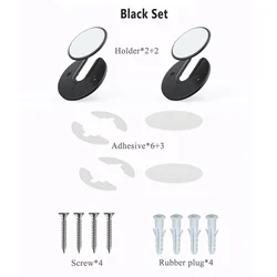 Universal Adjustable 90° Rotatable Tablet Wall Mount Kit (Black)