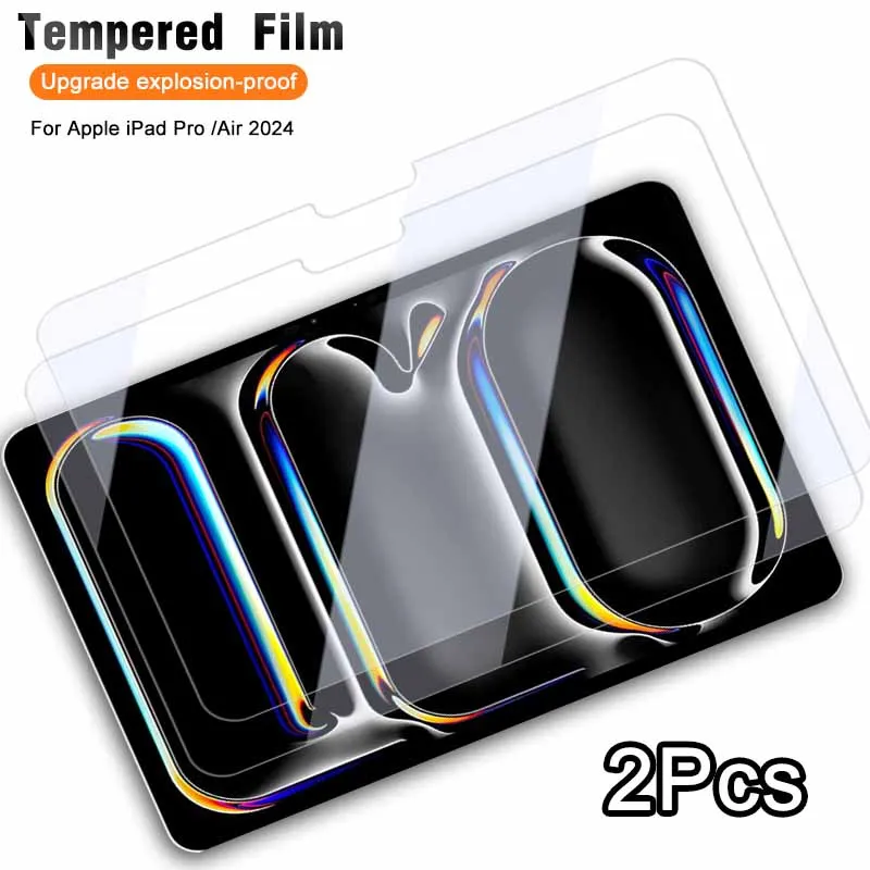 

2Pcs HD Glass For Apple IPad Air Pro 13 11 2024 Screen Protector Tempered Glass I pad Air 13-inch 11-inch Pro13 5th 7th 6th Gen