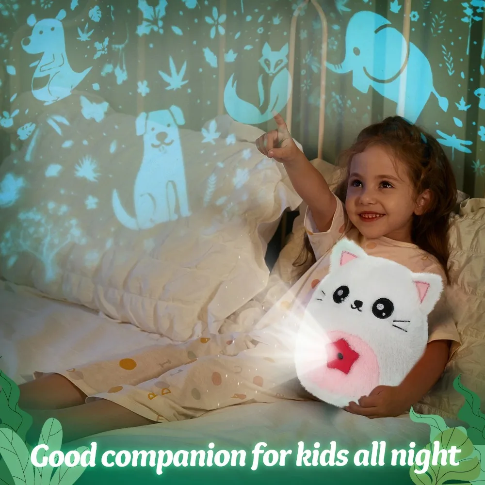 28cm Unicorn Projector Plush Toys Doll Throw Pillows with LED Light Cute Soft Bear Dog Stuffed Toy Animals Kids Girls for Gifts