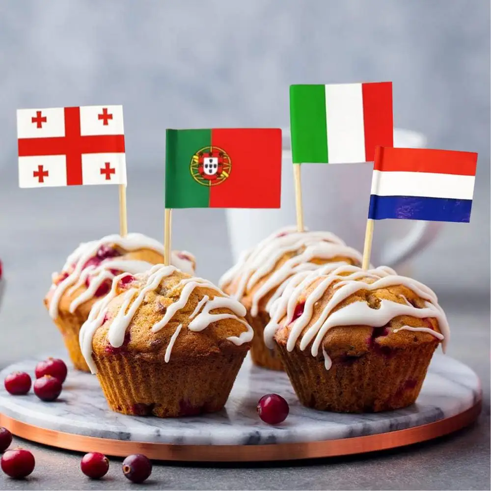 Description Picture 4 of itemToothpick Flags Colorful National Flags Of 24 Countries 100pcs Miniature Flags Cocktails & Fruit Sticks Decoration For Family