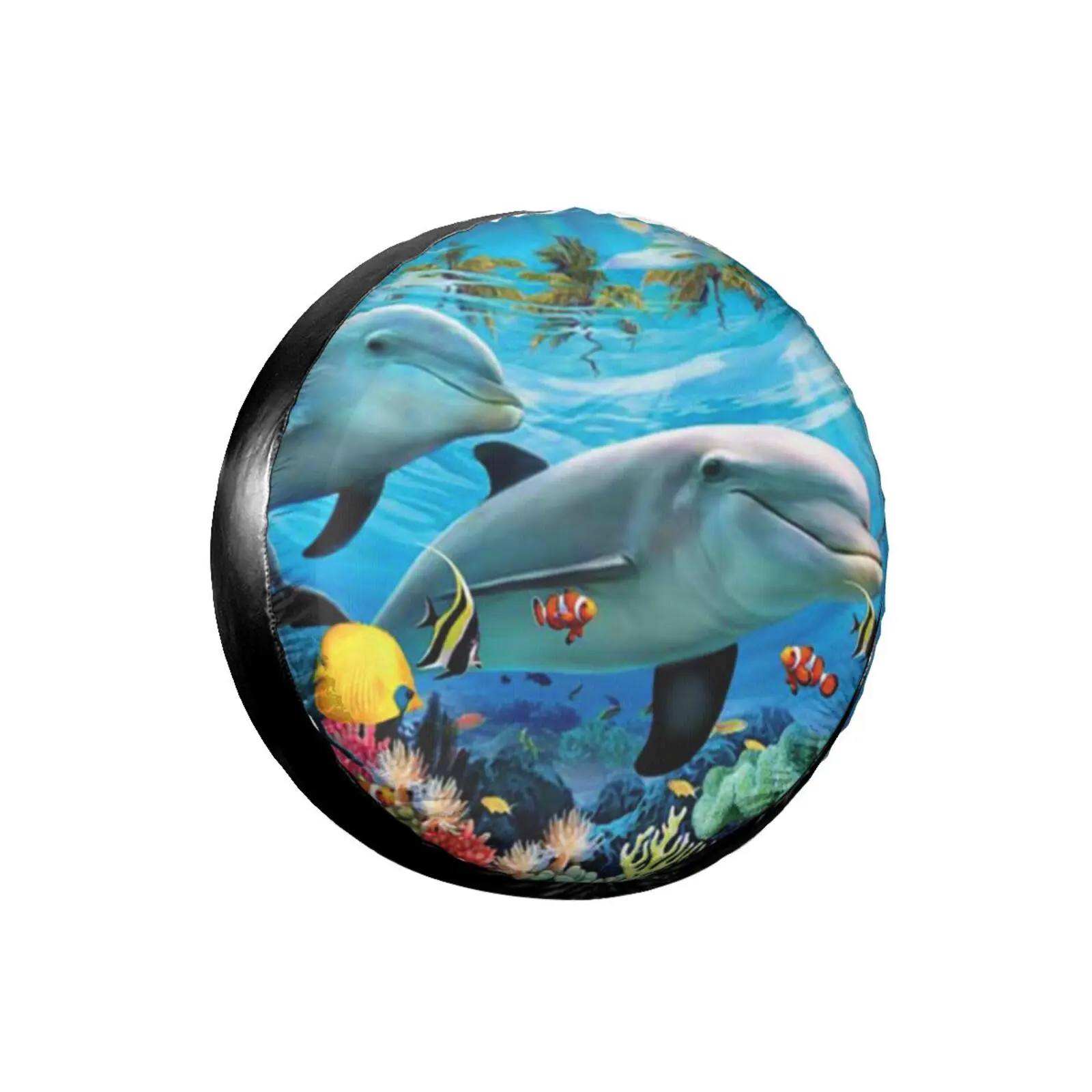 

Чехол для запасных шин 3D Ocean World, водонепроницаемый пыленепроницаемый чехол для шин от солнца, прицепа, внедорожника, автомобиля, аниме чехол для шин