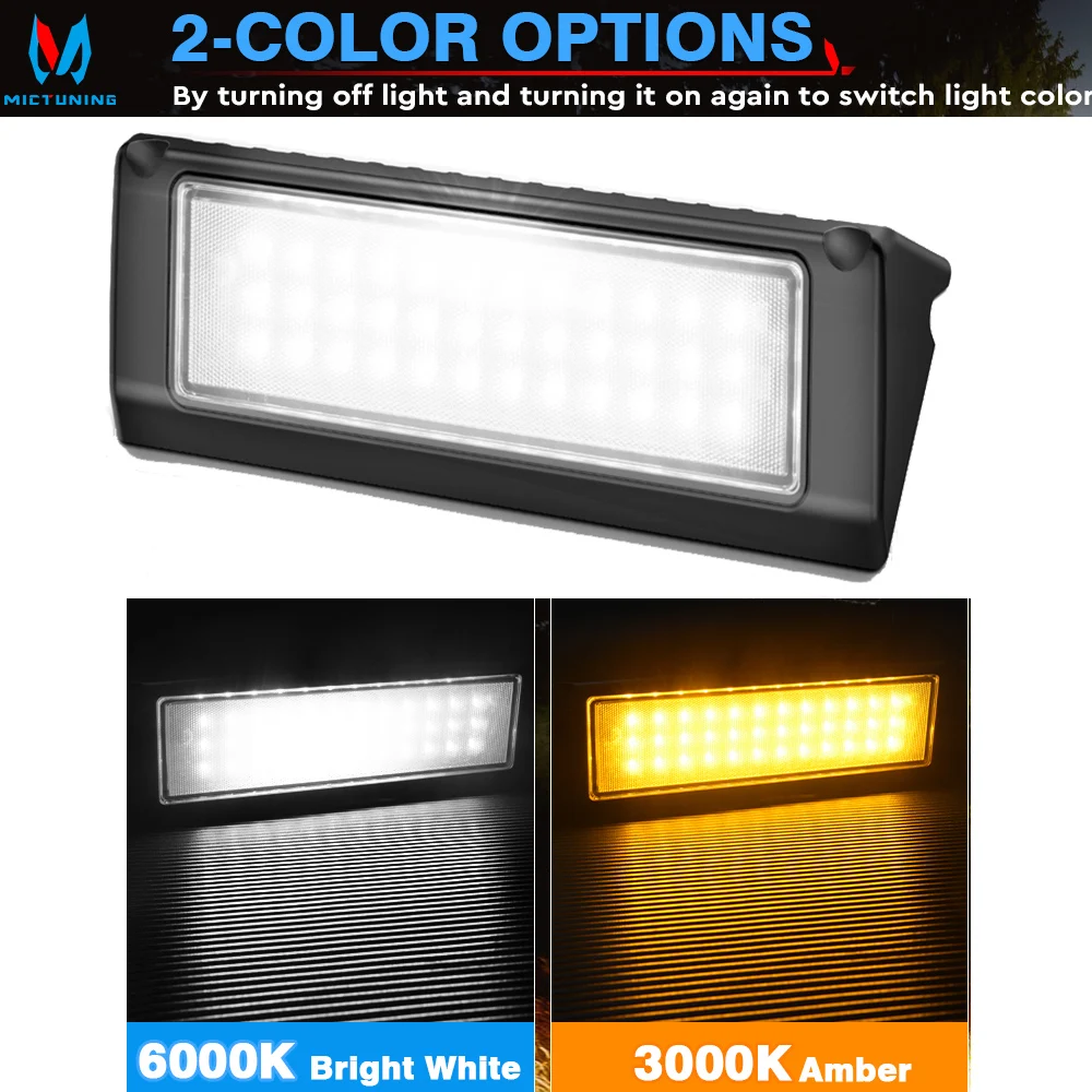 MICTUNING 5-Inch LED Porch Lights – 2-Pack, Yellow/White RV Awning Light For Truck & Camper