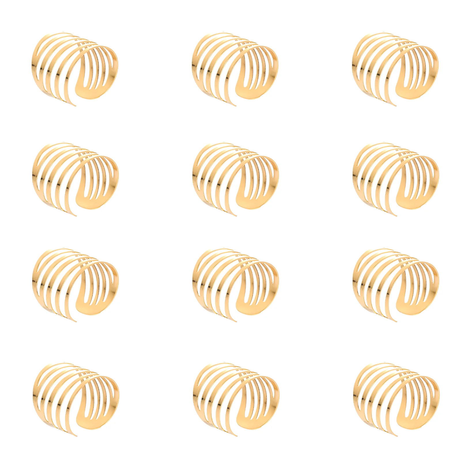 12 Pcs Metal Napkin Rings Kitchen Dining Bar Accessories Festive Home Decor Party Supplies Napkin Holder Circles Table