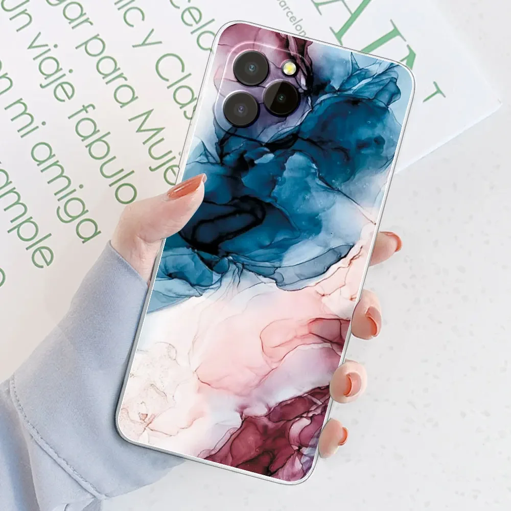 Marble Transparent Silicone Soft TPU Phone Case Cover with Bumper Protection