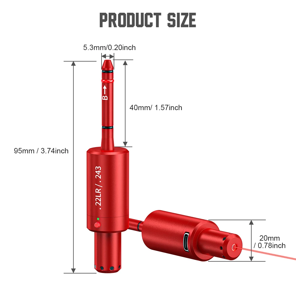 22LR 243 multifunctional magnetic red green light trainer dual-use for training and calibration
