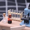 1:6/1:12 Dollhouse School Scene Miniature Laboratory Tool Measuring Cup Test Tube Rack Set Chemistry Toy Doll House Accessories 6