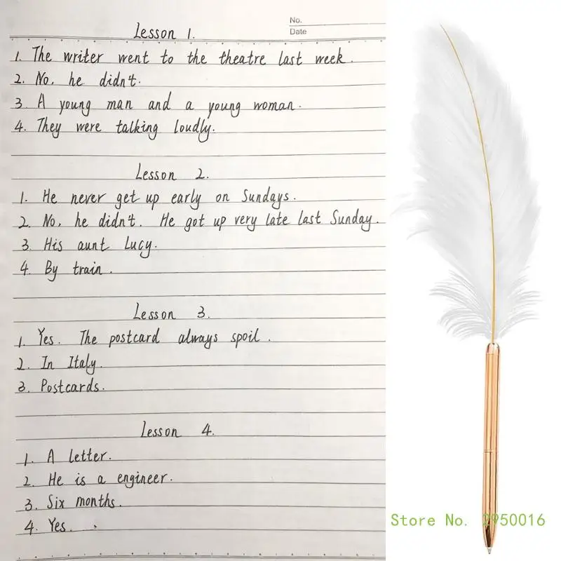 Stylish Feather Ballpoint Pen Wedding Writing Pen Business Signature School Supplies
