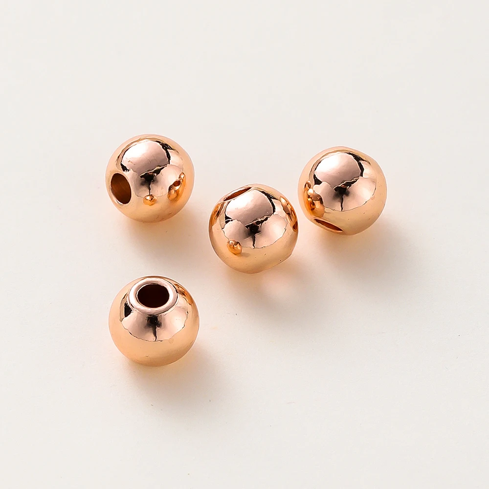 Gold Plated Smooth Round Brass Beads for DIY Jewelry Making & Wholesale