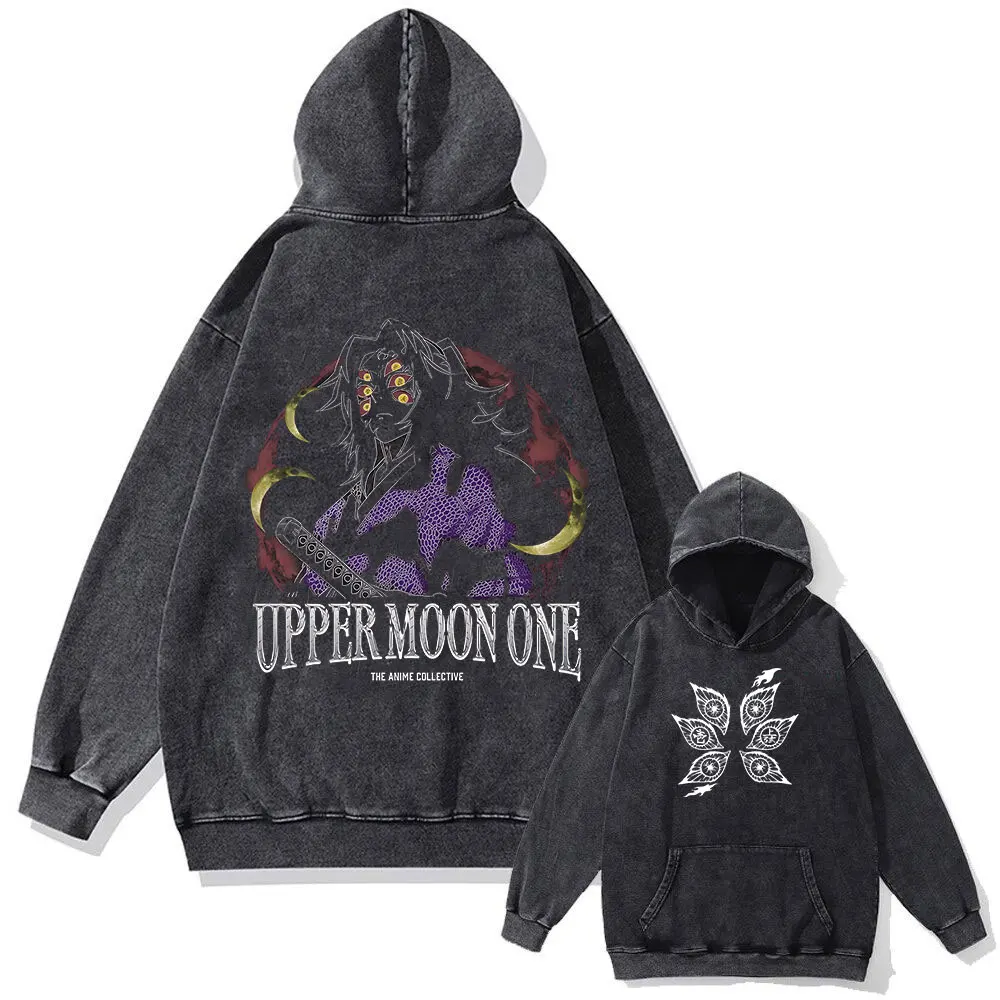 Demon Slayer Vintage Washed Hoodie – 100% Cotton Anime Streetwear