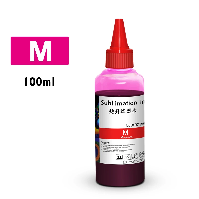 100ml Universal Sublimation Ink Refilled Bottle Heat Press Transfer Ink for All Epson Desktop Printer for T-shirt Cotton Mugs