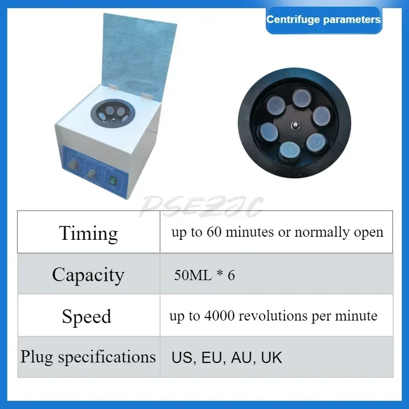 LD-3 Laboratory Centrifuge 50ml X 6 Tubes 4000rpm Electric Blood PRP Centrifuge Centrifugal Force 2770kg 110V/220V